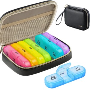 Custom Logo Portable Travel Medicine Boxes Thick Plastic Weekly Pill Organizer With <b>7</b> Day Storage Cases Sturdy Pill Container - Product Image 2