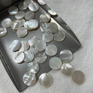 50 ชิ้น/ล็อต แผ่นมุกเปลือกหอยขนาด 15 มม. หินมุกเปลือกหอยแบบแบนสองด้าน - Product Image 6