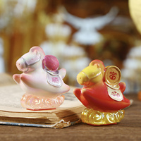 Figurine mystère en boîte surprise Cheval émaillé tricolore style Tang oriental, thème Porte-bonheur, jouet pour collectionneurs