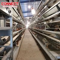 H Type 4 5 Rangée Stand Cage Ferme 50000 Capacité Couche Poule Cage Élevage Volaille Maison Batterie Couche Poulet Cage pour Oiseaux Volaille