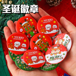 Broches navideños bonitos, broches de dibujos animados de Papá Noel, aleación de estaño, accesorios navideños unisex, pequeños regalos - Product Image 5