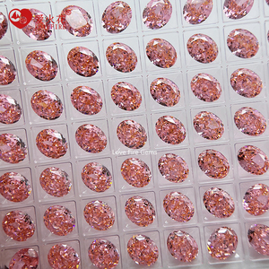 Готовый запас Padparadscha, оптовая цена, высококачественный камень овальной формы с кубическим цирконием - Product Image 2