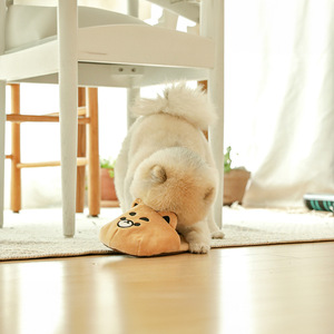 Jouet à mâcher pour chien en peluche, résistant aux morsures, en forme de pantoufle, éco-responsable, avec sifflet, prix de gros - Product Image 2