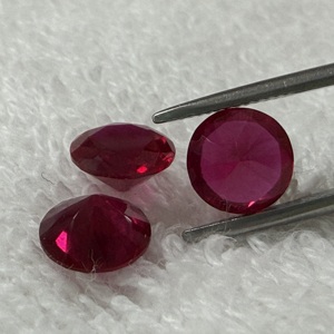 Gemas de Wuzhou 2 #   3 #   5 #   8 #   Piedra Preciosa de Rubí Redonda Creada en Laboratorio, Tratada Térmicamente, de 5mm-10mm, Color Rojo - Product Image 3