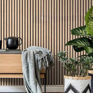 Prix usine argent panneau à lattes acoustiques nouvelle couleur bois Akustik décoration murale moderne européen insonorisé pour l'intérieur - Product Image 1
