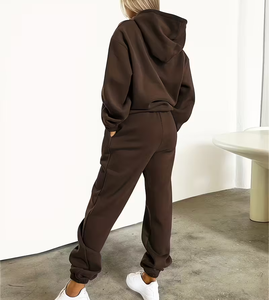 Ropa Deportiva con Logotipo Personalizado, Conjunto Deportivo de Felpa para Entrenamiento, Sudadera y Pantalones Deportivos de Tallas Grandes para Mujer - Product Image 2