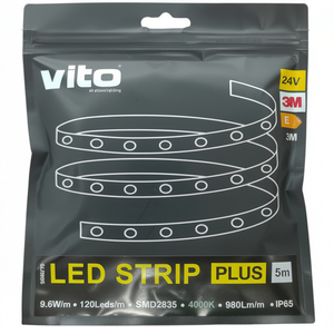 Bande LED 24V 120CHIPS/m 9.6W/m 980Lm 4000K Blanc Chaud 5m - Product Image 3