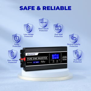 DC <span class=keywords><strong>12V</strong></span> 24V à <span class=keywords><strong>220V</strong></span> 230V <span class=keywords><strong>Onduleur</strong></span> solaire de voiture Onde sinusoïdale pure avec 4000W Puissance de crête 60Hz Fréquence de sortie Écran LCD - Product Image 6