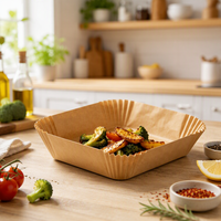 Papiers de cuisson jetables non blanchis, naturels, de qualité alimentaire, antiadhésifs pour friteuse à air