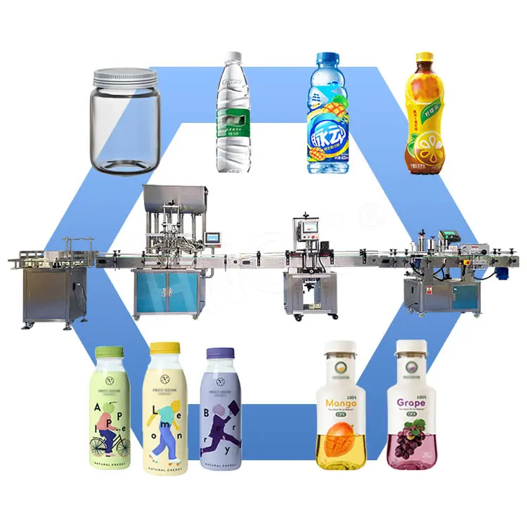 HNOC Agua Mineral Leche Jugo Botella Lavado Llenado Sello Hacer y empacar Máquina para contenedor pequeño