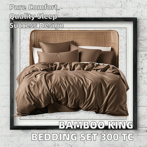 Juego de Edredón King Super King Size de Bambú Tejido, 400 Hilos, Orgánico, Transpirable, para Todas las Estaciones, con Sábana Ajustable y Funda de Edredón - Product Image 3