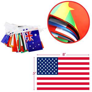 Atacado Poliéster String Bandeira Pennant Bunting <span class=keywords><strong>Banner</strong></span> Todos os Países 100D Poliéster 14x21cm 5x8 Polegadas Bandeira Bunting - Product Image 2