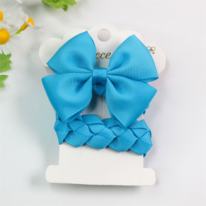 Fascia per capelli con fiocco in tinta unita con treccia fatta a mano <span class=keywords><strong>da</strong></span> ragazza fascia per capelli accessori per capelli - Product Image 3