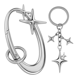 Moschettone a <span class=keywords><strong>Stella</strong></span> in Lega di Zinco di Alta Qualità, Anello Portachiavi a Forma Speciale per Borsa, Unisex, Vendita all'Ingrosso - Product Image 1