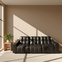 Ensemble de meubles de salon de luxe moderne, nouveau design, canapé d'angle inclinable avec fonction en cuir véritable