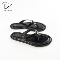 MIA DIVA Tongs et sandales décontractées sportives pour femmes avec logo triangulaire - Confort printemps-été