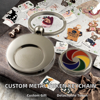 Porte-clés jeton de chariot de courses personnalisé en usine, cadeau créatif, pièce détachable en alliage de zinc avec peinture tendance