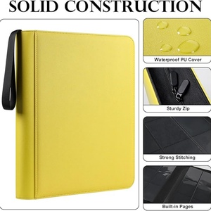 Premium Customized PU Leather 9 Pocket <b>Card</b> <b>Binder</b> PP Inner Pages Zipper Closure Large Capacity Brand New OEM/ODM Available for - Product Image 1