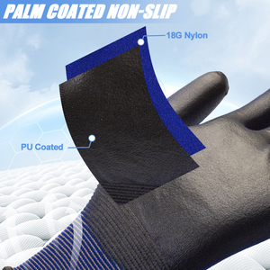 Lqs Hot Bán Ultra Thin cao khéo léo 18 Máy đo Nylon Lót Đen PU Găng Tay tráng cho công việc tốt - Product Image 3