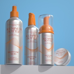 บรรจุภัณฑ์ใหม่ ขวดอลูมิเนียม 500 มล. สำหรับเจลอาบน้ำ (พร้อมหัวปั๊ม) ขวดสเปรย์โลหะสำหรับเครื่องสำอาง - Product Image 2