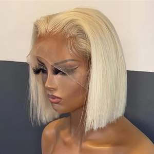 Perruques Bob en Dentelle Complète HD, Cheveux Vierges Brésiliens, Couleur Blonde Miel 613, Mèches Colorées, Vente en Gros à Prix Bas - Product Image 1