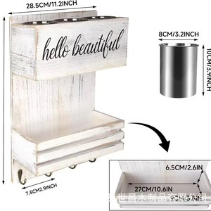Support pour sèche-cheveux, organiseur de peignes cosmétiques sans perçage, porte-gobelets de cuisine, crochets et organiseur. - Product Image 3