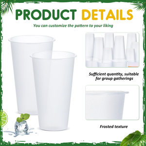 Gobelet en plastique PP transparent à paroi simple, imprimé avec logo personnalisé, jetable, 500 ml, 600 ml, 700 ml, 1000 ml, pour thé au lait à bulles Boba - Product Image 3