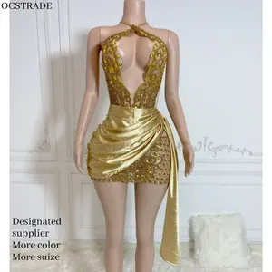 Ocstrade thiết kế tùy chỉnh ăn mặc nhà sản xuất nhãn hiệu riêng tùy chỉnh Dresses Phụ Nữ Kim Cương Rhinestone sequin tùy chỉnh buổi tối Ăn mặc