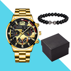 Ensemble de montres à quartz tendance avec bracelet et boîte FD058, montres de sport et d'affaires avec calendrier pour hommes - Product Image 2