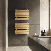 Porte-serviettes chauffant électrique mural vertical en or brossé chauffe-serviettes pour salle de bain dans le salon spa