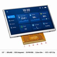 Modul LCD TFT IPS TMK 5.0 Inci 800x480 dengan Lampu Latar LED Terintegrasi, Layar Sentuh Kapasitif OGS, Antarmuka RGB 50 PIN, Pengganti