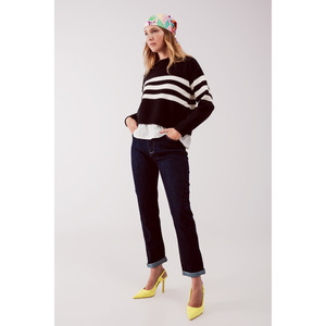 Jeans coupe droite en bleu foncé - Product Image 1