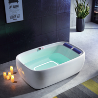 Baignoire Spa Moderne en Acrylique, Design Écologique, Système de Température Constante, Bain à Bulles, Massage par Ondes, Haut-parleur Bluetooth