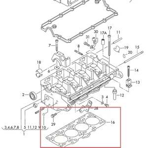Junta de Cilindro de Motor 038103383BN / BK / DG / CA / N Compatible con Volkswagen Sharan Bora Caddy Golf Passat Touran 2003-2010 - Product Image 5