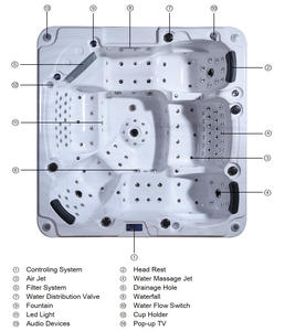 2025 Bigeer 240cm açık masaj <span class=keywords><strong>Spa</strong></span> küveti büyük masaj jetleri ile Whirlpool havuzu sıcak küvet modeli BG-8836 daire kullanımı için - Product Image 2