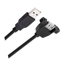 Câble d'extension USB 2.0 de 1 m avec verrouillage par vis, montage sur panneau, type A mâle vers type A femelle