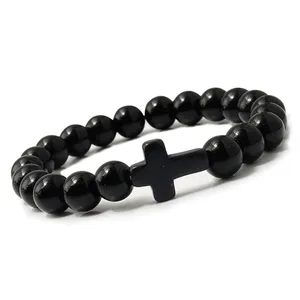 Pulsera <span class=keywords><strong>de</strong></span> cuentas <span class=keywords><strong>de</strong></span> piedra natural ulticolor turquesa, brazalete <span class=keywords><strong>de</strong></span> lava <span class=keywords><strong>rock</strong></span> para aliviar el estrés y yoga - Product Image 4