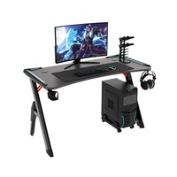 Bureau d'ordinateur simple, bureau de maison, bureau d'étudiant avec éclairage LED, table de jeu compétitive