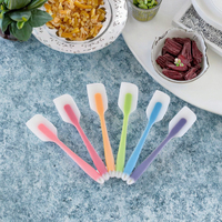 Spatule de cuisine et racloir de pâtisserie monobloc en silicone translucide, réutilisable, résistant à la chaleur, lavable au lave-vaisselle, lavage à la main uniquement