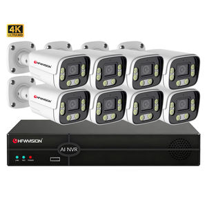Caméra de sécurité intelligente 8MP Détection humaine/véhicule Alarme d'intrusion Alerte de loisir Système de caméra IP 8CH <span class=keywords><strong>H265</strong></span> Audio bidirectionnel Port RJ45 - Product Image 1
