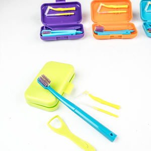 Kit de soins dentaires à domicile portable, orthodontique, interdentaire, voyage, brosse pliable, boîte de rangement, manuel, plastique, nettoyage des gencives orthodontiques - Product Image 3