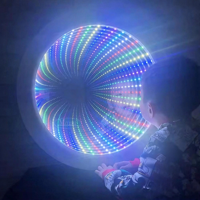 Tunnel lumineux LED blanc à commande tactile DIY pour l'autisme, miroir infini 3D mural, équipement visuel apaisant pour enfants