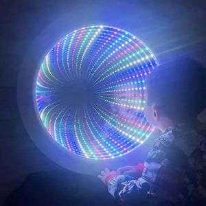 Tunnel Luminoso LED Bianco con Controllo Tattile per Autismo, Specchio <span class=keywords><strong>Infinito</strong></span> 3D da Parete, Attrezzatura Visiva Calmante per Bambini - Product Image 4