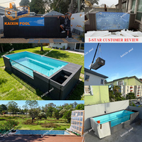 Luxuriöser Maßgefertigter Familien-Holz-Schwimmbecken aus Schiffscontainern, 20 Fuß Oberirdischer Vorgefertigter Spa-Tauchpool im Angebot