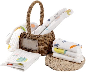 Tissu en coton biologique imprimé dessin animé Mouchoir en gaze à 6 couches <span class=keywords><strong>Gant</strong></span> <span class=keywords><strong>de</strong></span> <span class=keywords><strong>toilette</strong></span> en mousseline pour salle <span class=keywords><strong>de</strong></span> bain et chambre à coucher - Product Image 5