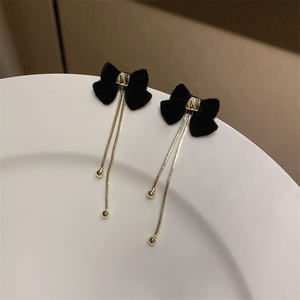 エレガントなファッションタッセルドロップイヤリングファインジュエリーボウイヤリング女性用 - Product Image 6