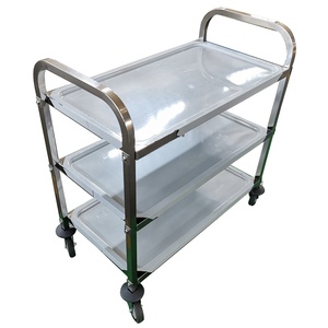 3 Tier Rvs Utility Serveren Winkelwagen Keuken Bus Trein Catering Voedsel Trolley Restaurant Dining Dienst Winkelwagen Met Wielen - Product Image 4