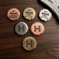 Marqueur de balle de golf en métal avec logo personnalisé, style artisanal, écologique, durable, logo personnalisé, vente en gros, cadeau de golf