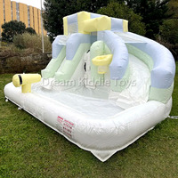 Pastell Wasser rutsche Aufblasbare Rutschen für Kinder Party verleih Splash Slide Pool Wet Dry Aufblasbare Türsteher Combo mit Gebläse