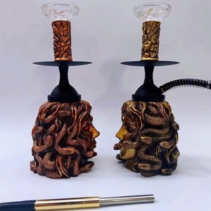 Cachimba Árabe con Diseño Creativo de <span class=keywords><strong>Medusa</strong></span> de la Mitología Griega Europea, Cachimba Duradera de Aleación de Aluminio, <span class=keywords><strong>Shisha</strong></span> Luminosa para Fumar en la Noche - Product Image 3